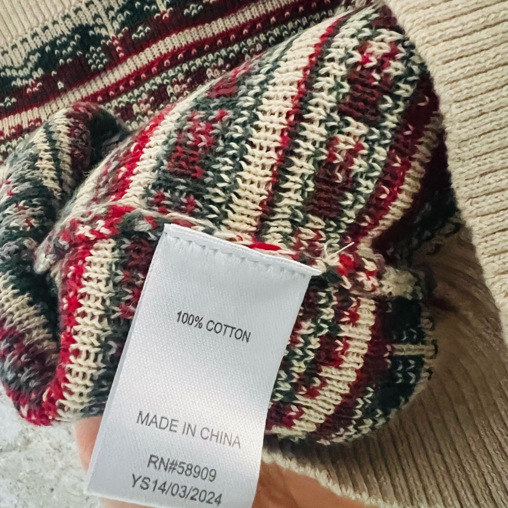 NWT Scene&Heard Fair Isle Festive Christmas 100% Cotton Knit Sweater Size 10-12 - Picture 9 of 9